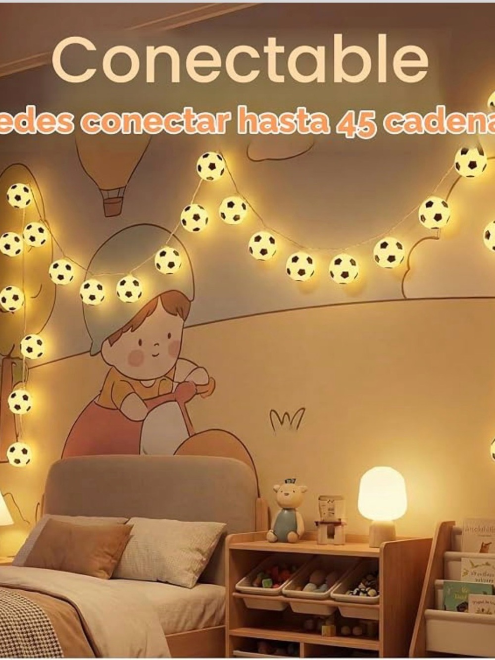 Soccer Ball String Lights Wall Décor - Warm White